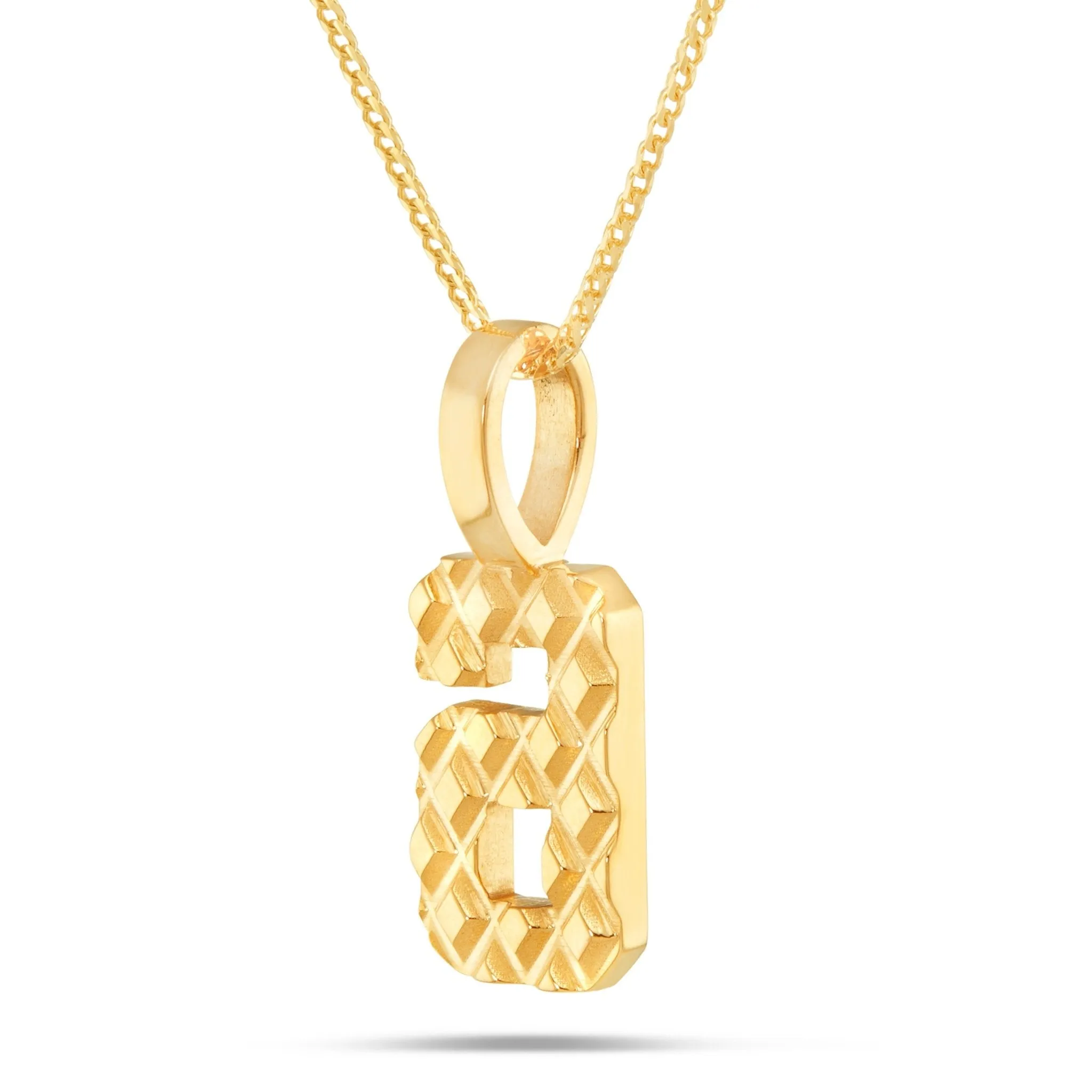 10K Gold Large Varsity Number Pendant