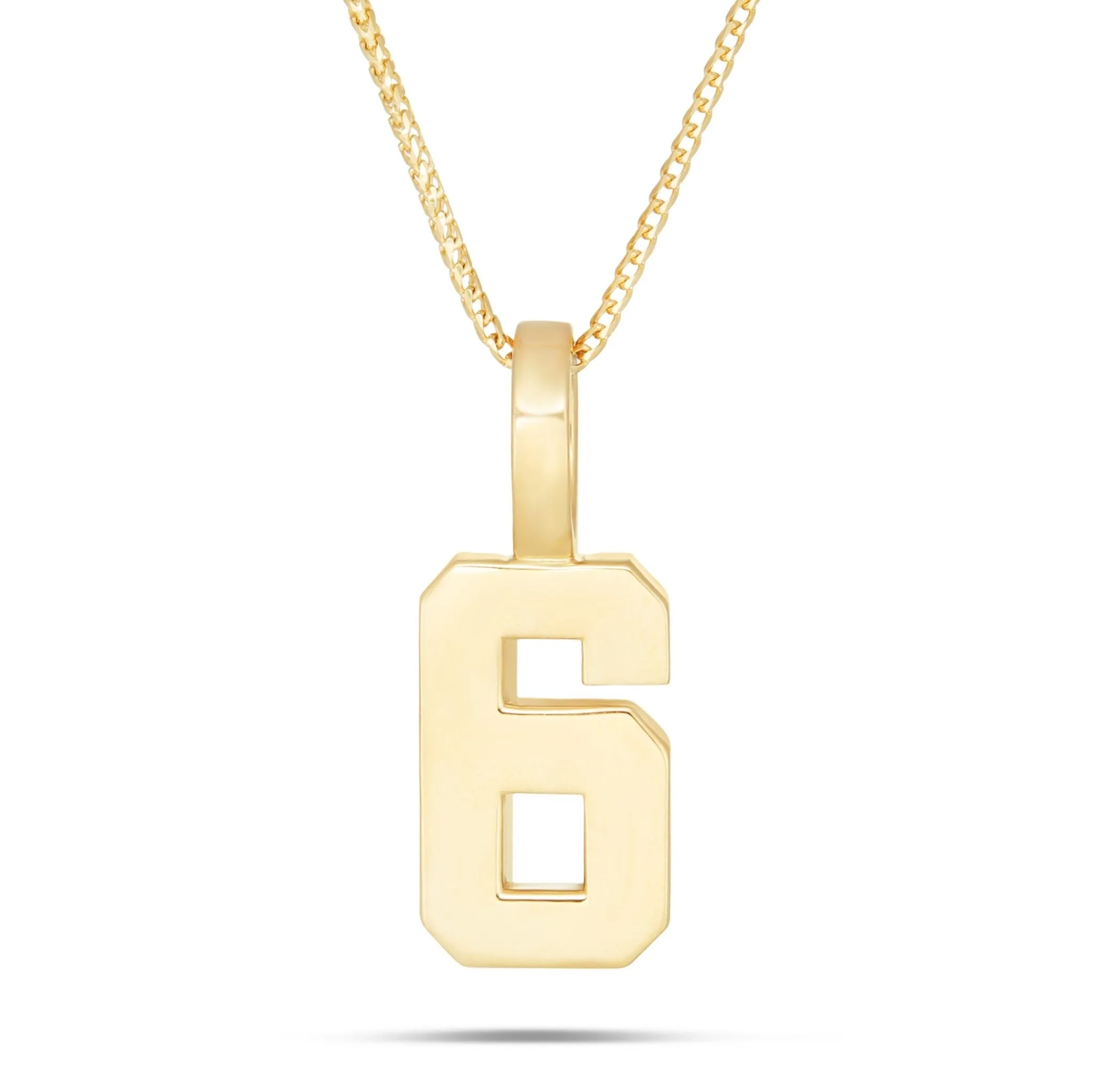 10K Gold Large Varsity Number Pendant