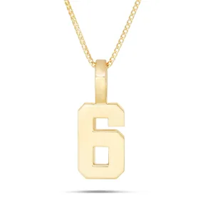 10K Gold Large Varsity Number Pendant