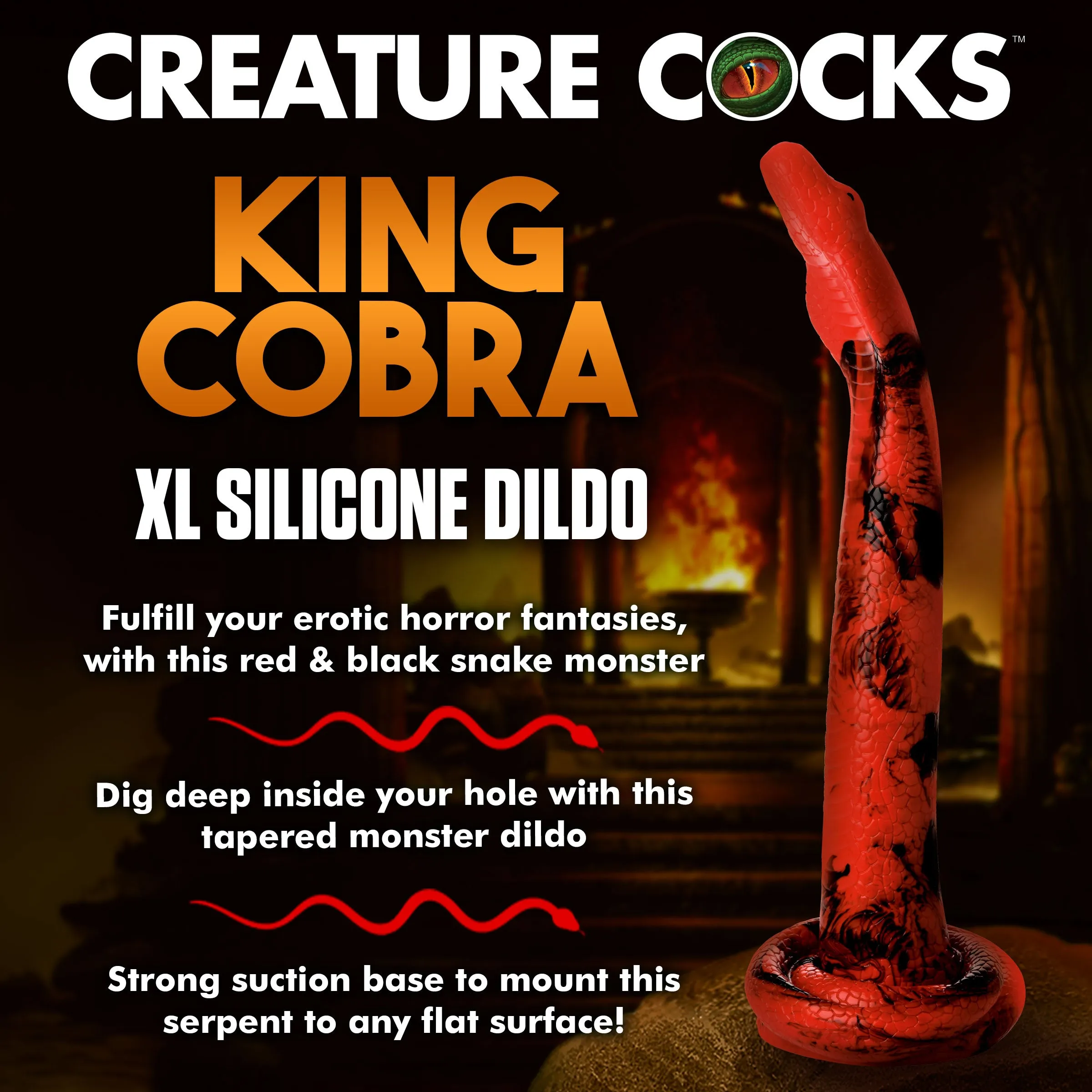 14 Inch King Cobra Silicone Dildo