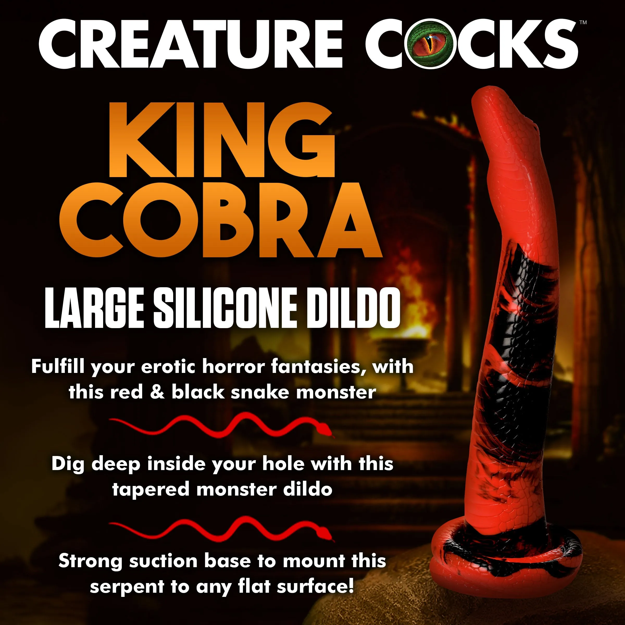 14 Inch King Cobra Silicone Dildo