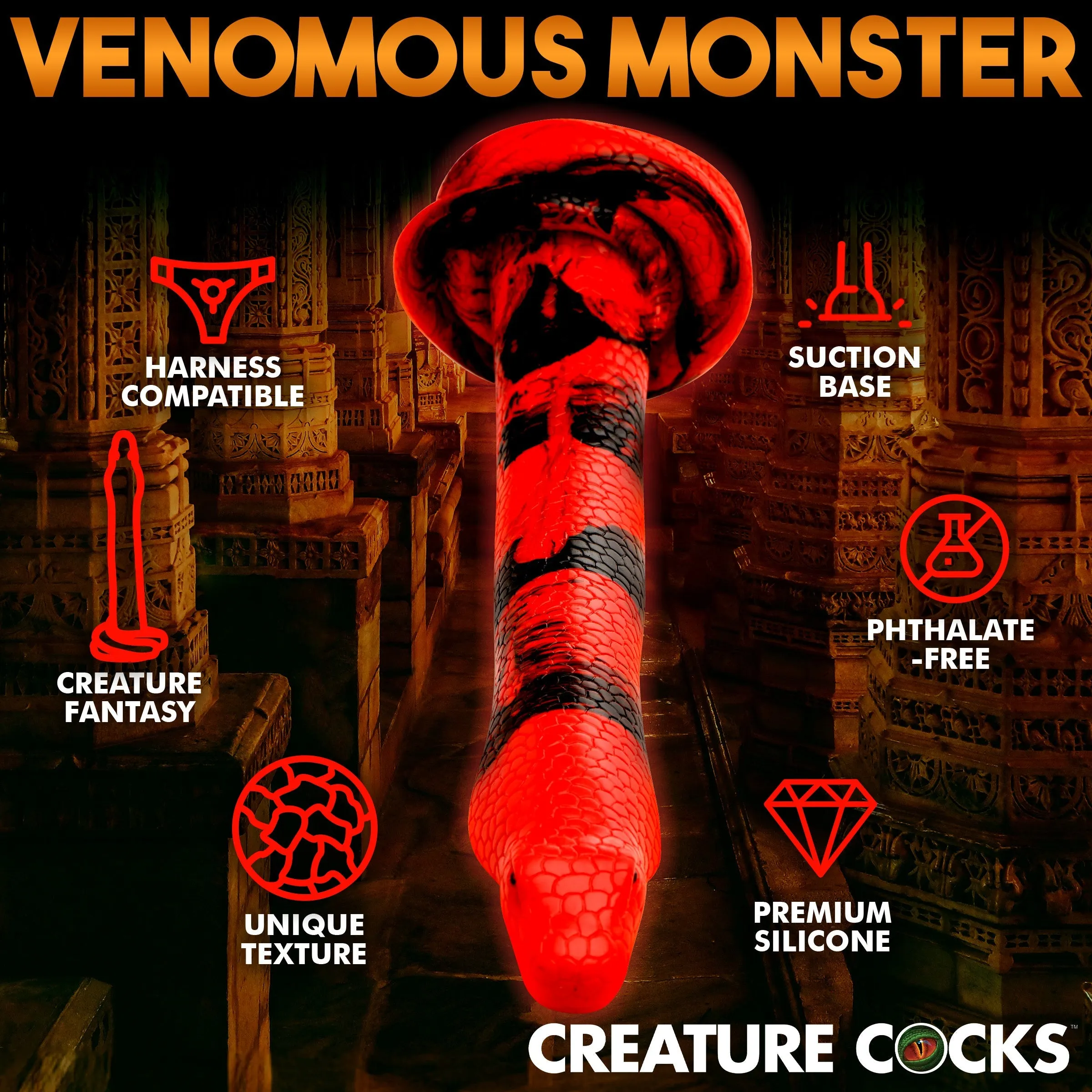 14 Inch King Cobra Silicone Dildo