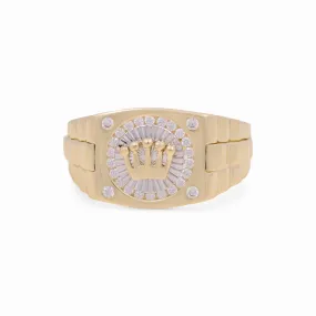 14K Yellow and White Fashion RX Men's Ring with CZ / Size: 10 / Weight: 6.3 GR / KEEMRTT4RX