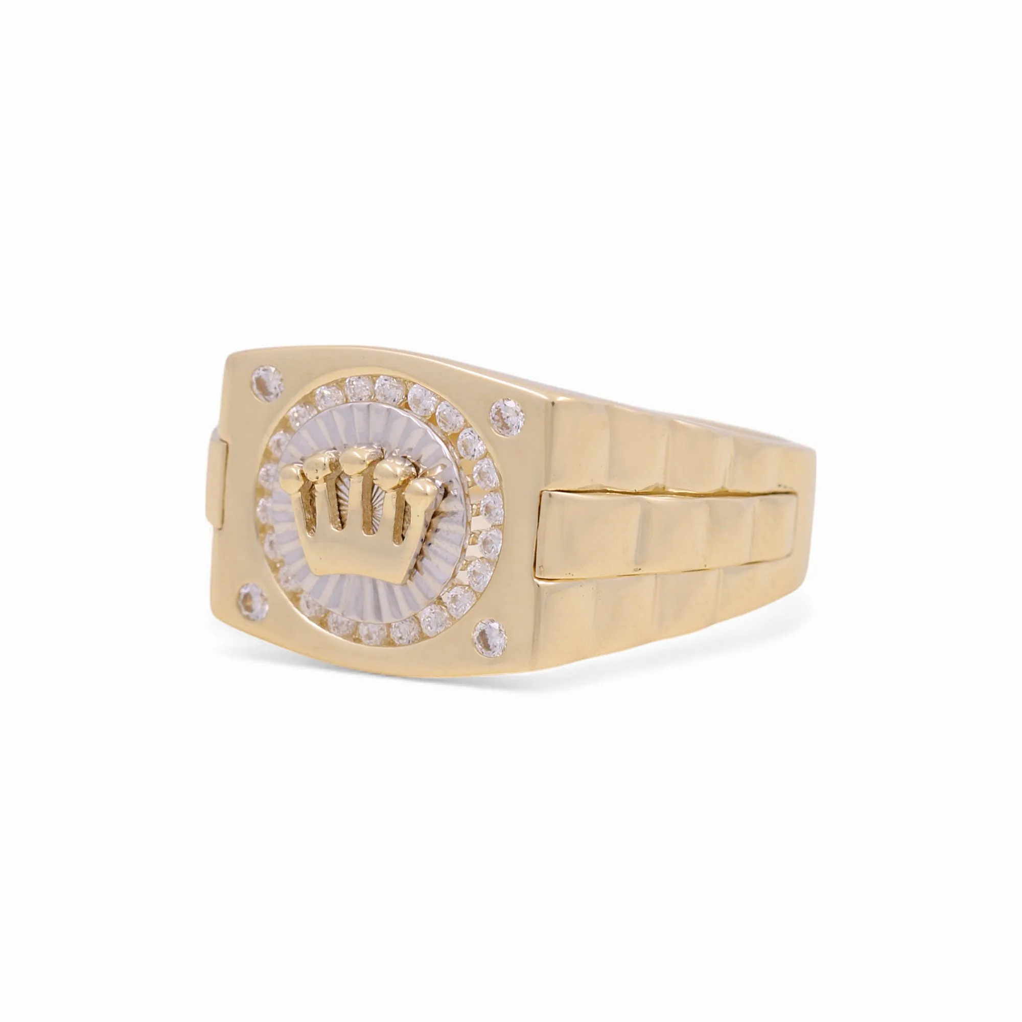 14K Yellow and White Fashion RX Men's Ring with CZ / Size: 10 / Weight: 6.3 GR / KEEMRTT4RX