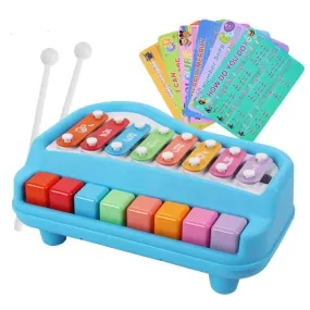 2 in 1 Piano Xylophone Musical Instrument with 8 Key Scales for Clear Tones