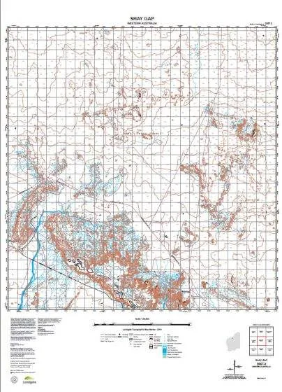 2957-3 Shay Gap Topographic Map by Landgate (2015)