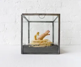 30% SALE Too Late to Save the Baby Cobra Skeleton Preserved in Glass Display Box with Baby Doll
