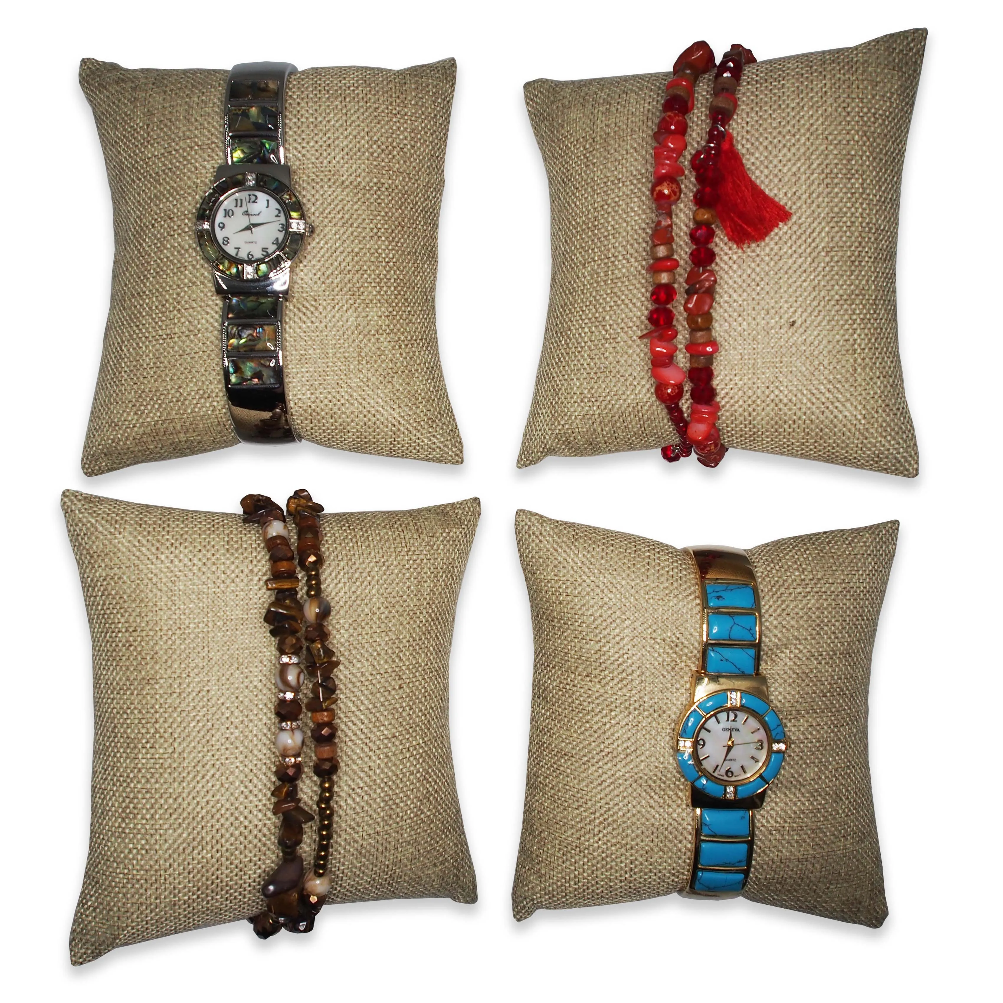 5" Burlap Fabric Pillow Displays