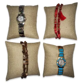 5" Burlap Fabric Pillow Displays
