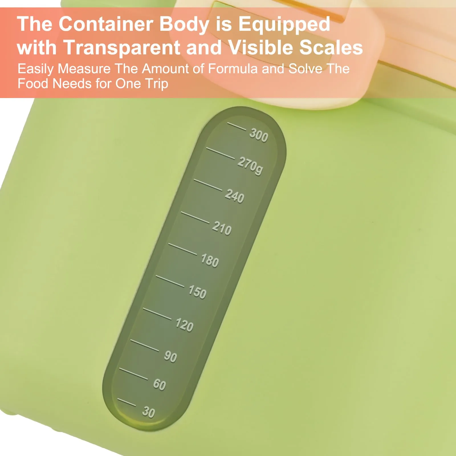 Accmor Baby Formula Dispenser, Formula Dispenser On The Go, Portable Milk Powder Formula Dispenser with Scoop,Formula Containers for Travel Hold 12.7oz/360g Formula, Green Large-12.7oz