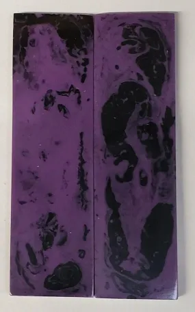 Acrylic Resin Amethyst & Black Knife Scaless 1/4"x1 1/2"x5" (127 x 38 x 6.50 mm)