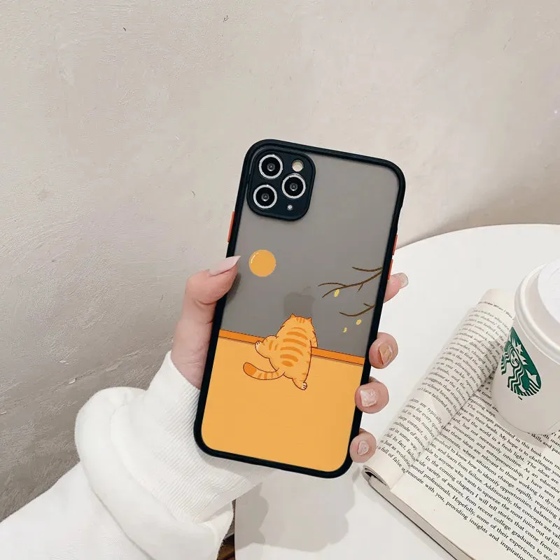 Adorable Cat Design Phone Case Cover for iPhone 15 14 Pro Max Plus