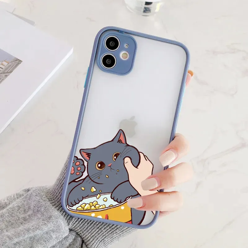 Adorable Cat Design Phone Case Cover for iPhone 15 14 Pro Max Plus
