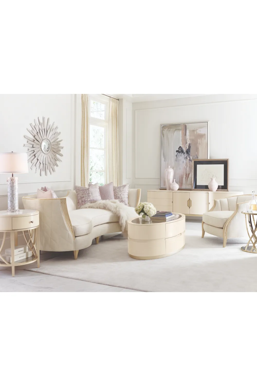 Alabaster Modern End Table | Caracole Adela