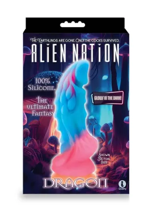 Alien Nation Glow Dragon Silicone Glow In The Dark Creature Dildo