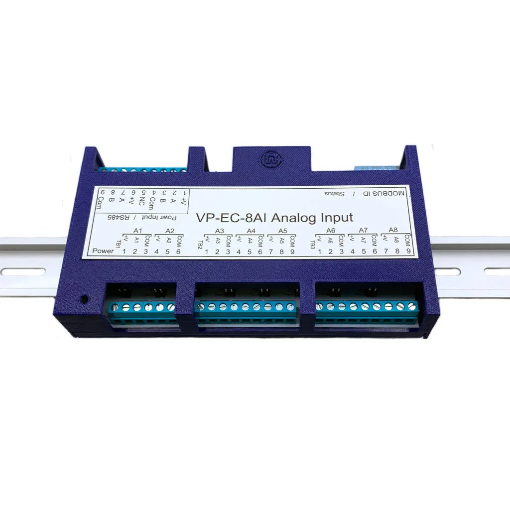 Analog Input I/O Module, 8 Channels 4-20mA, RS485, Modbus Interface