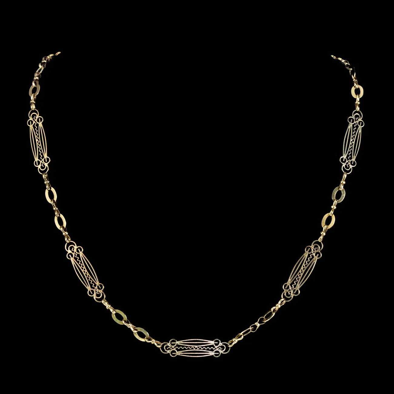Antique Victorian Chain Necklace 15ct Gold Circa 1900