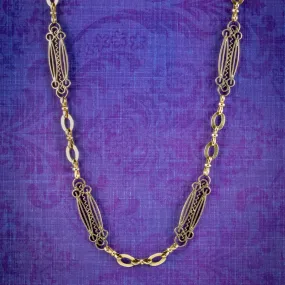 Antique Victorian Chain Necklace 15ct Gold Circa 1900