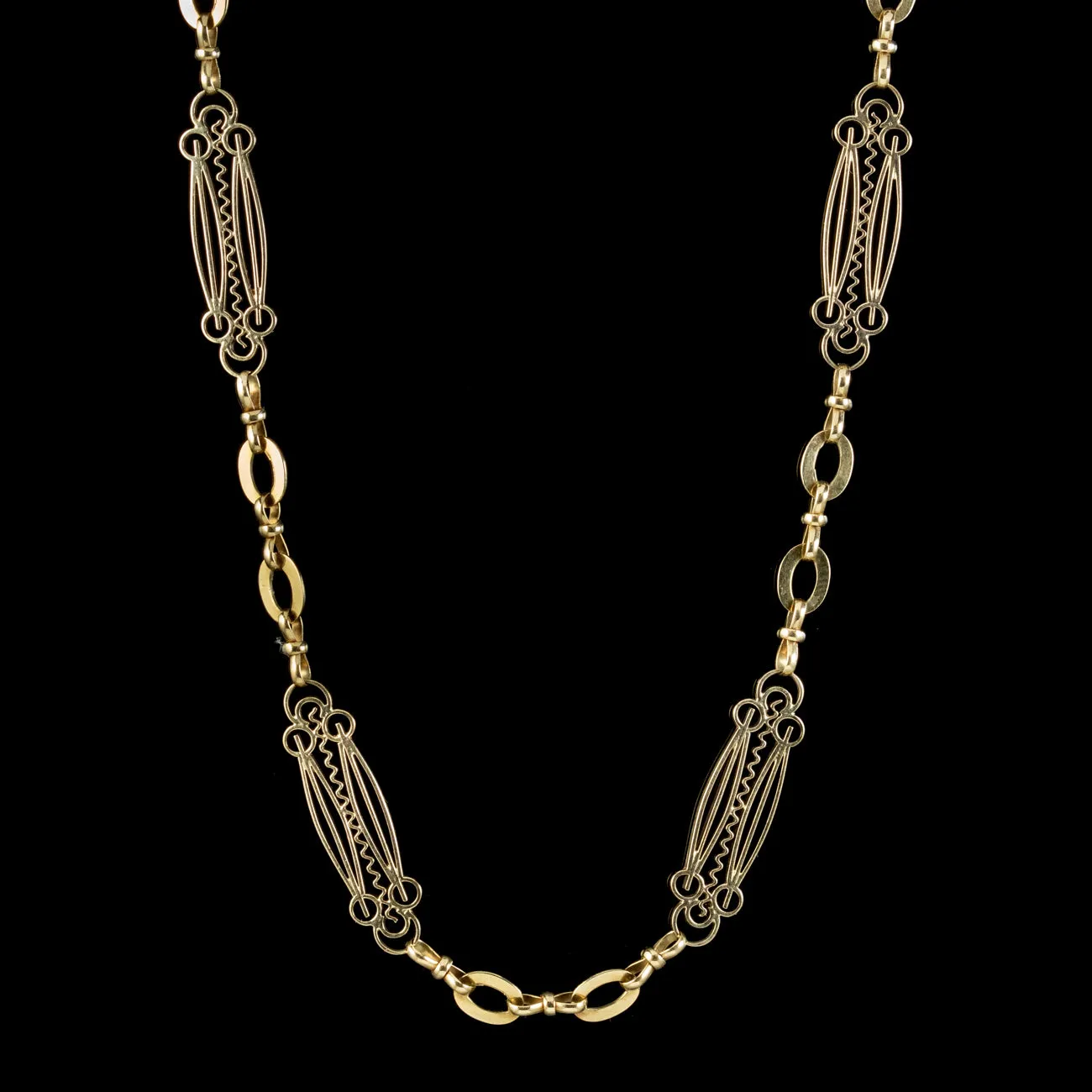 Antique Victorian Chain Necklace 15ct Gold Circa 1900