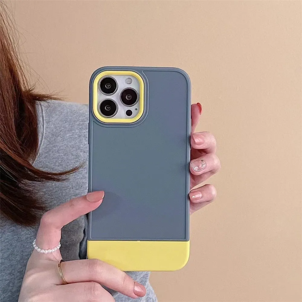 Anymob iPhone Black And Orange Shockproof Armor Matte Phone Case Hard Plastic Bumper Cover