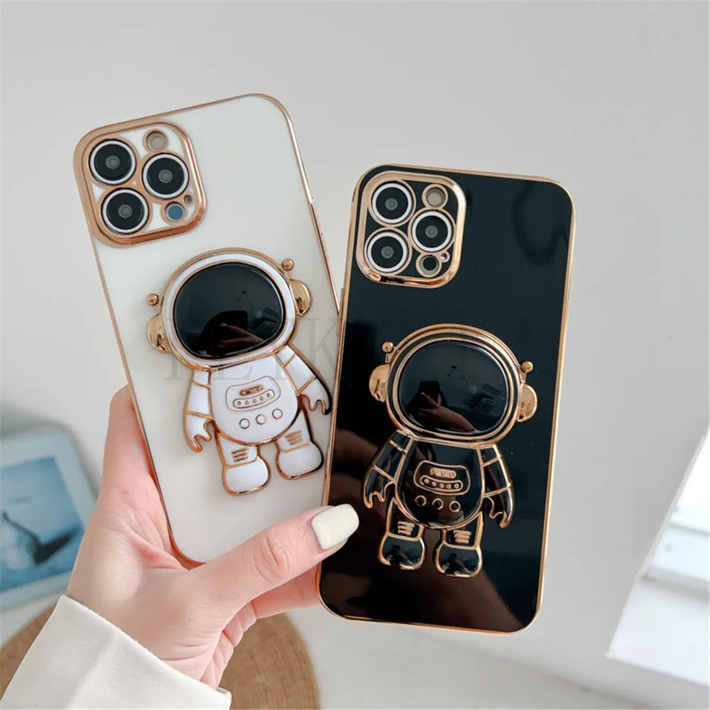 Anymob iPhone Case Blue Jeans Universal 6D Astronaut Foldable Holder Phone Cover