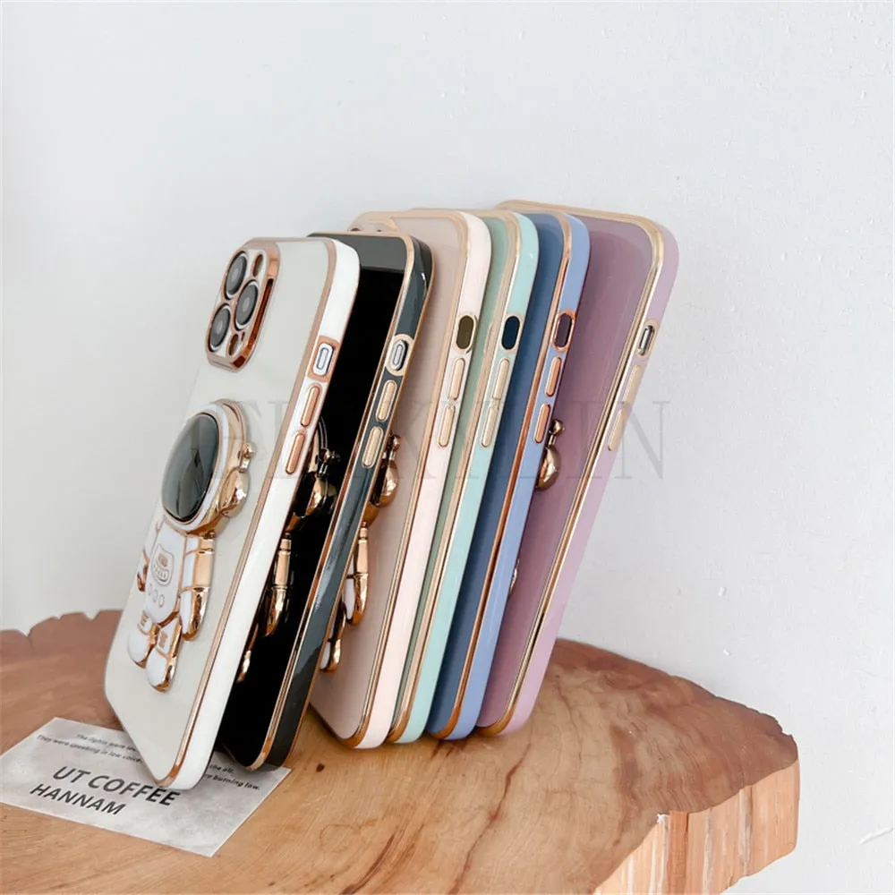 Anymob iPhone Case Blue Jeans Universal 6D Astronaut Foldable Holder Phone Cover