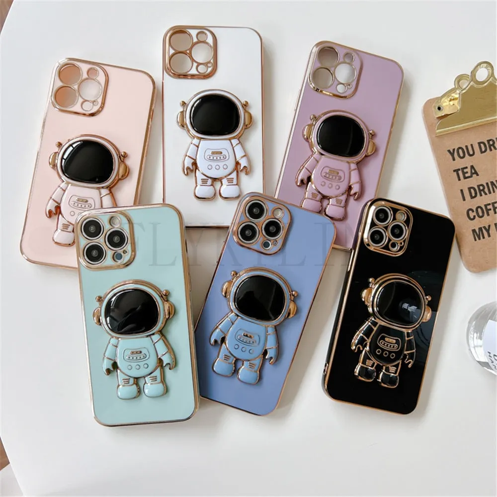 Anymob iPhone Case Blue Jeans Universal 6D Astronaut Foldable Holder Phone Cover
