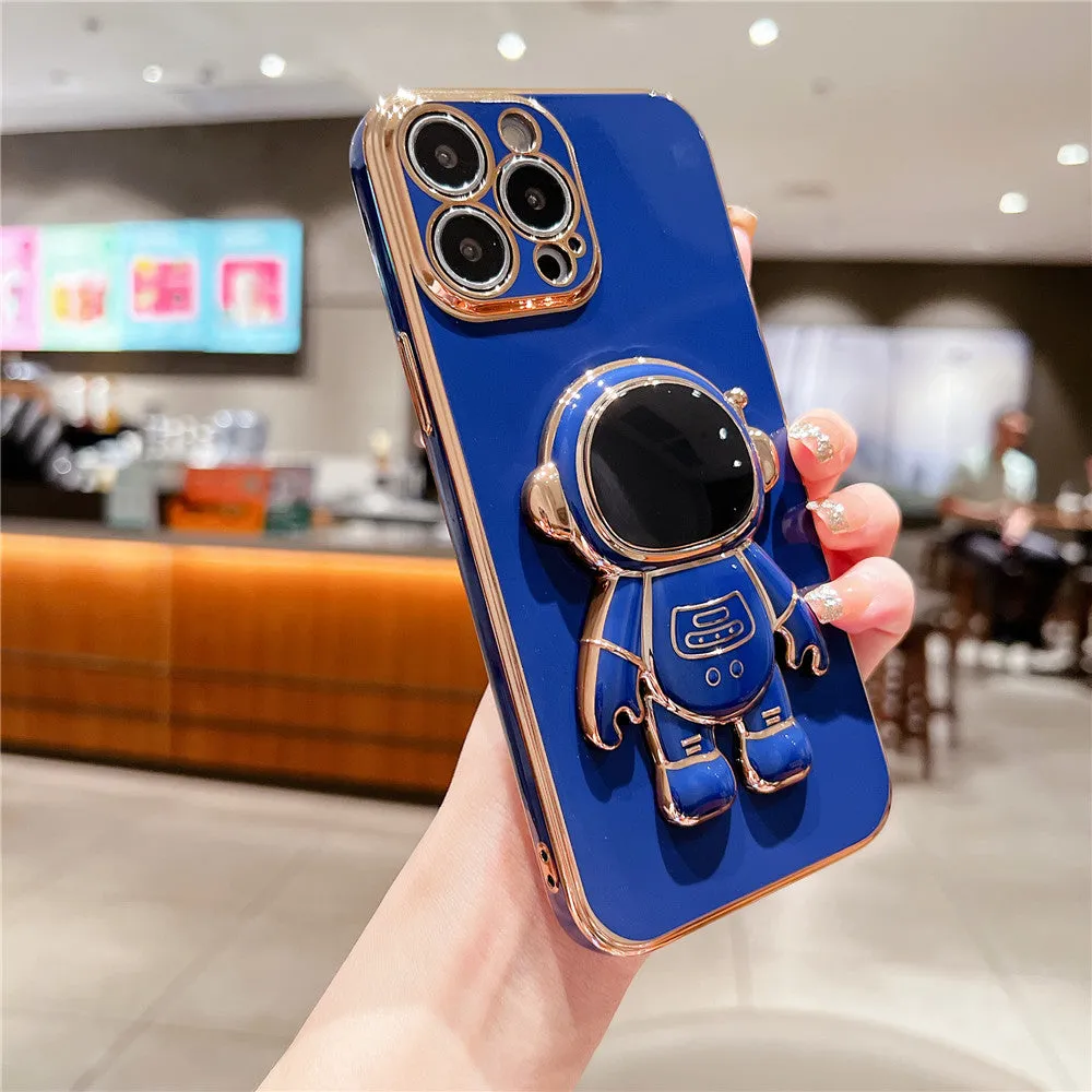 Anymob iPhone Case Blue Universal 6D Astronaut Foldable Holder Phone Cover