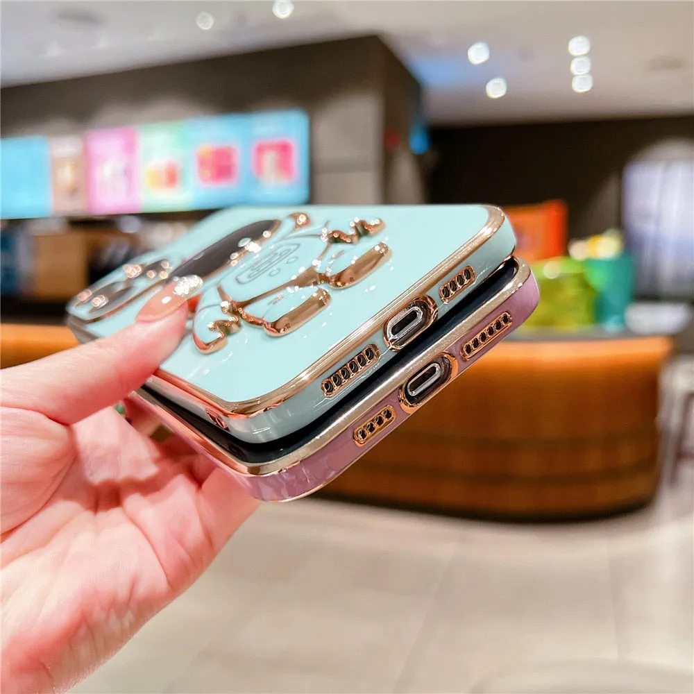 Anymob iPhone Case Blue Universal 6D Astronaut Foldable Holder Phone Cover