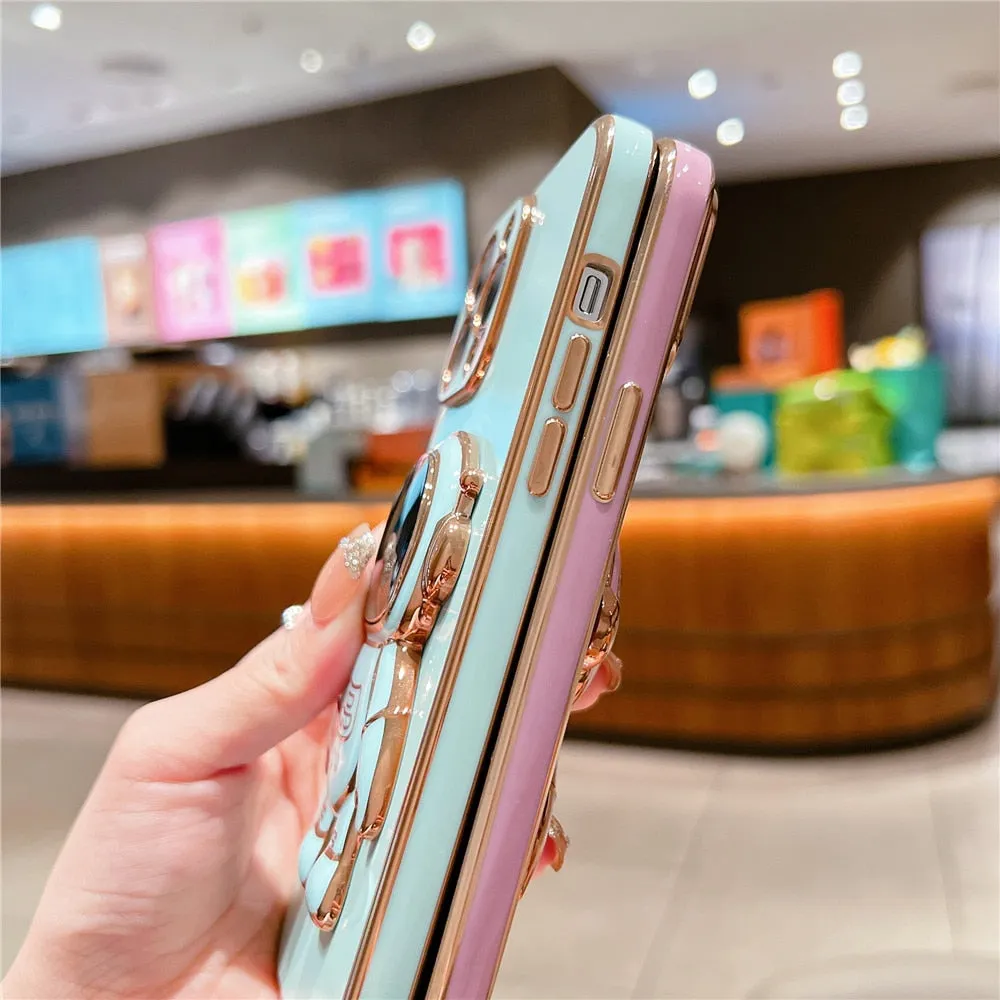 Anymob iPhone Case Blue Universal 6D Astronaut Foldable Holder Phone Cover