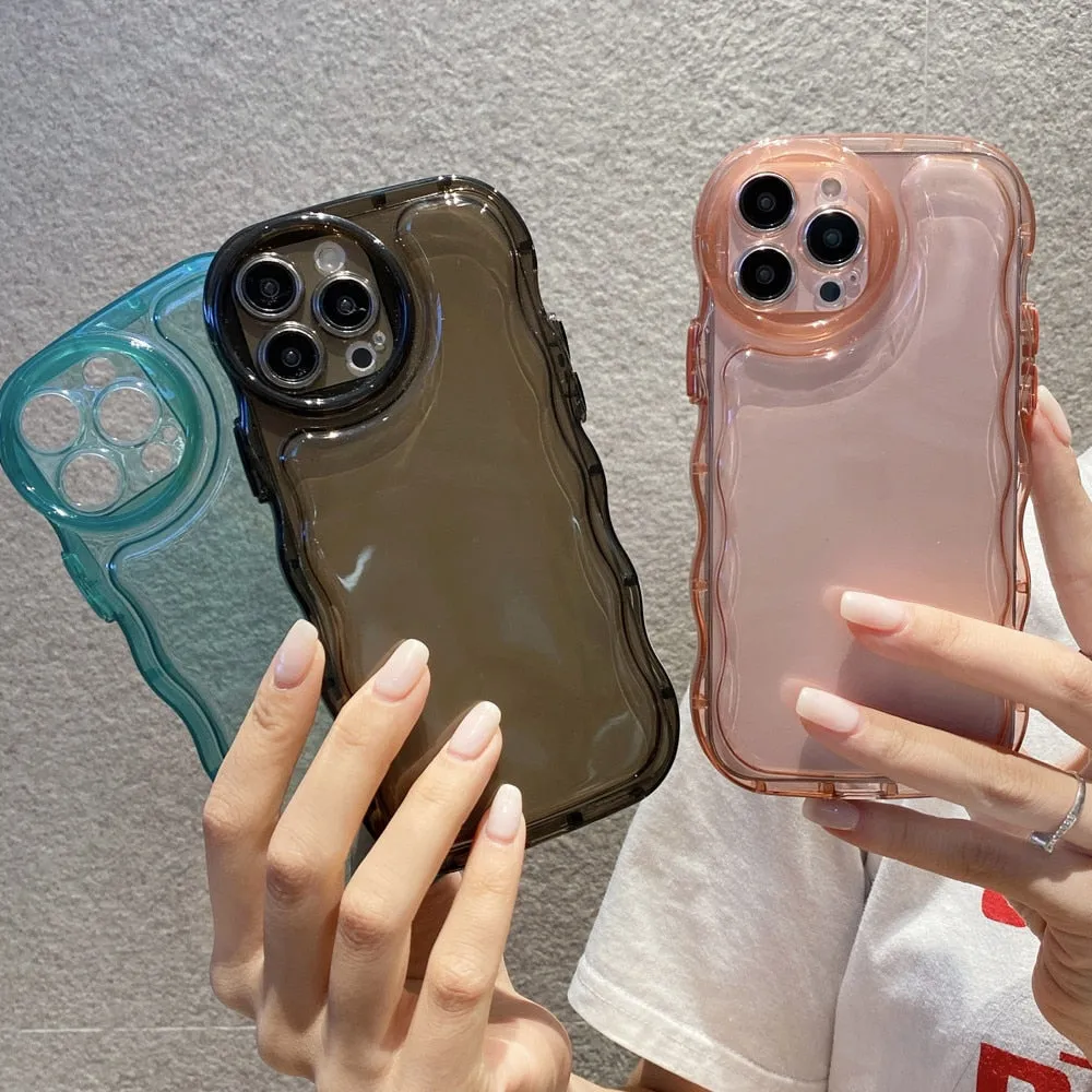 Anymob iPhone Case Brown Transparent Shockproof Bumper Clear Cover