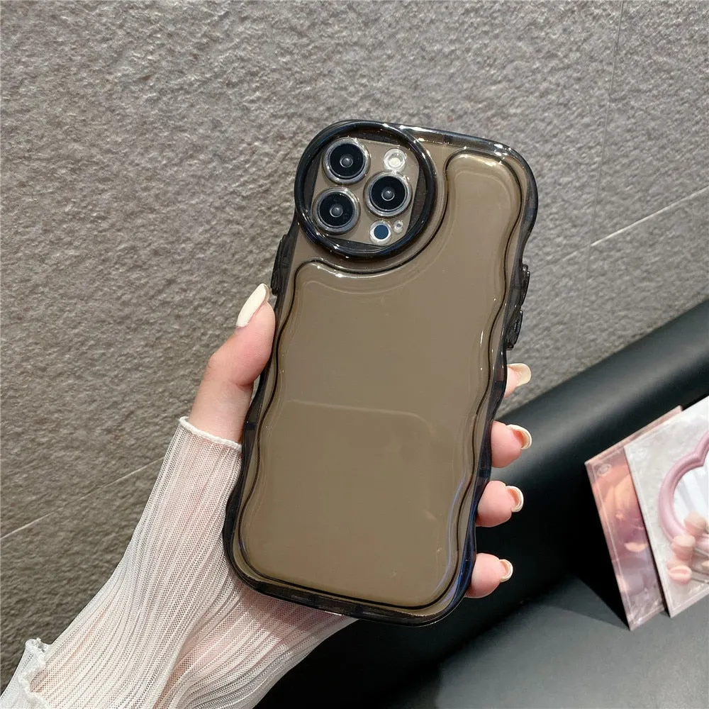 Anymob iPhone Case Brown Transparent Shockproof Bumper Clear Cover