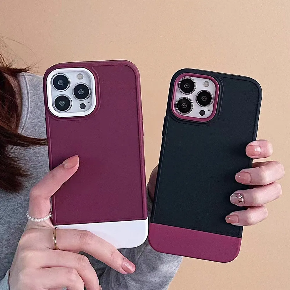 Anymob iPhone Navy Blue And Green Shockproof Armor Matte Phone Case Hard Plastic Bumper Cover