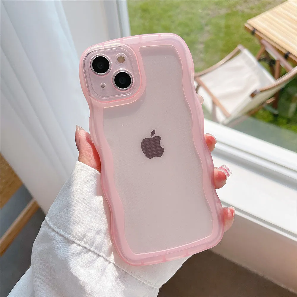 Anymob iPhone Pink Phone Case Candy Color Bumper Transparent Back Cover