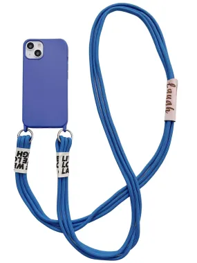 Anymob iPhone Violet Crossbody Lanyard Neck Strap Cord Case Matte Soft Silicone Cover