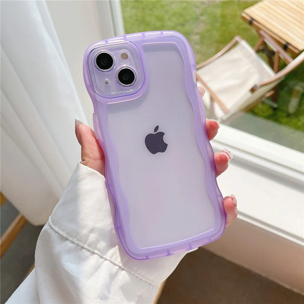 Anymob iPhone Violet Phone Case Candy Color Bumper Transparent Back Cover