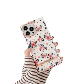 Anymob iPhone White Floral Electroplated Vintage Case Soft Silicone Shockproof Phone Cover