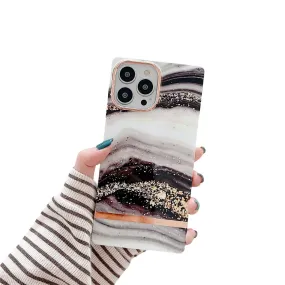 Anymob iPhone White Marble Electroplated Vintage Case Soft Silicone Shockproof Phone Cover