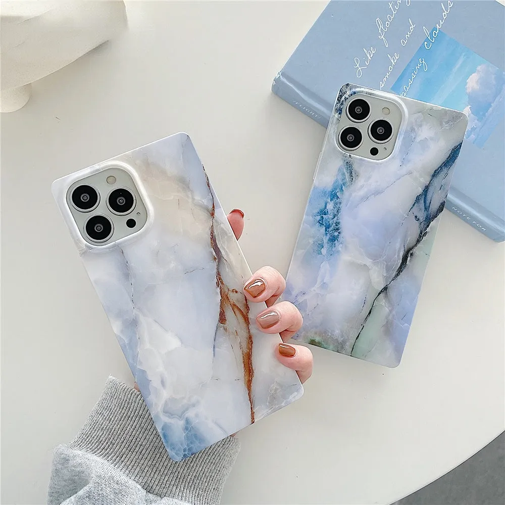 Anymob iPhone White Marble Phone Case Soft Silicone Cover
