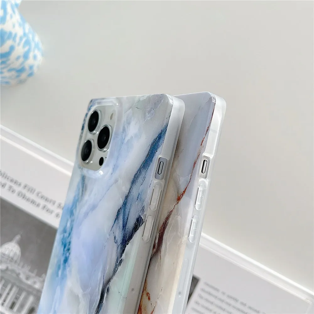 Anymob iPhone White Marble Phone Case Soft Silicone Cover