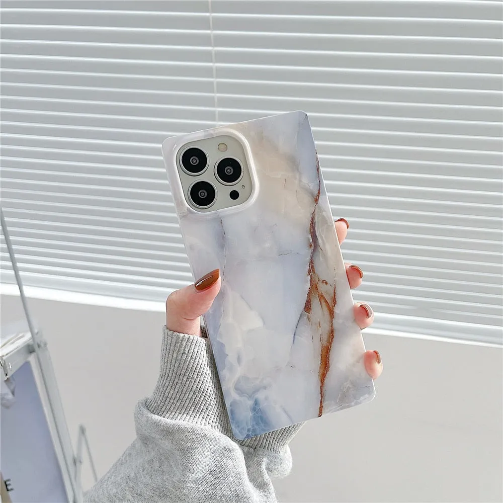 Anymob iPhone White Marble Phone Case Soft Silicone Cover