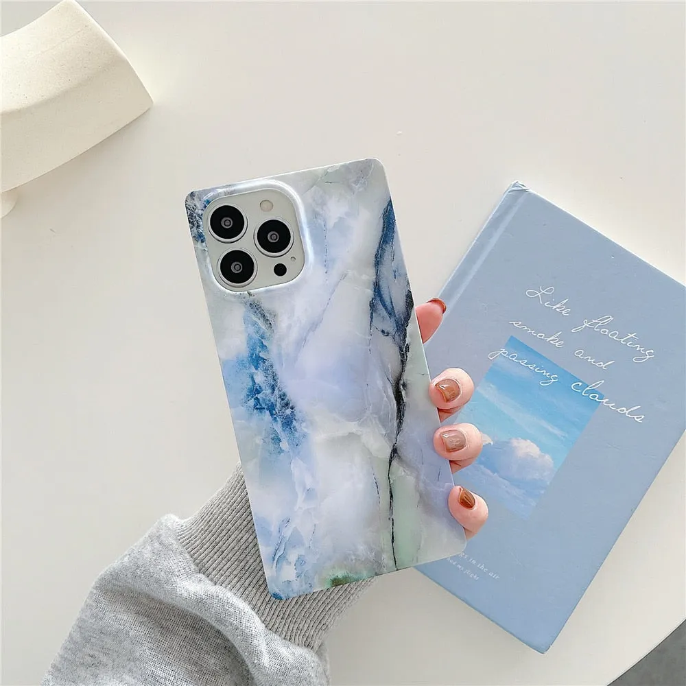 Anymob iPhone White Marble Phone Case Soft Silicone Cover
