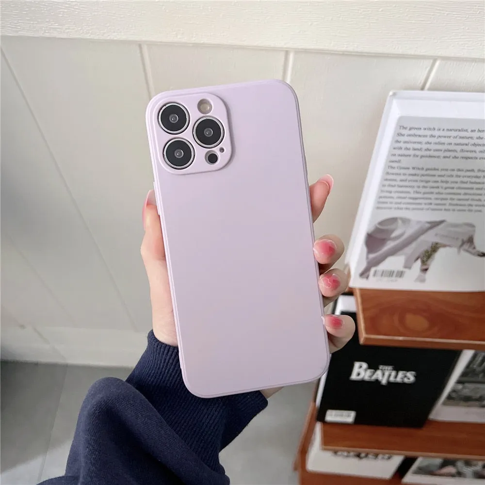 Anymob iPhone White Square Silicone Phone Case Slim Soft Back Cover