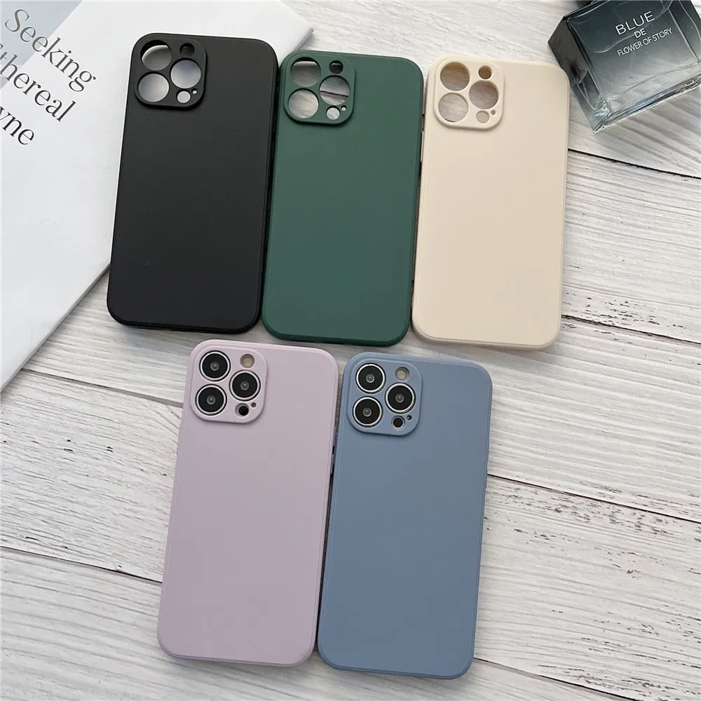 Anymob iPhone White Square Silicone Phone Case Slim Soft Back Cover