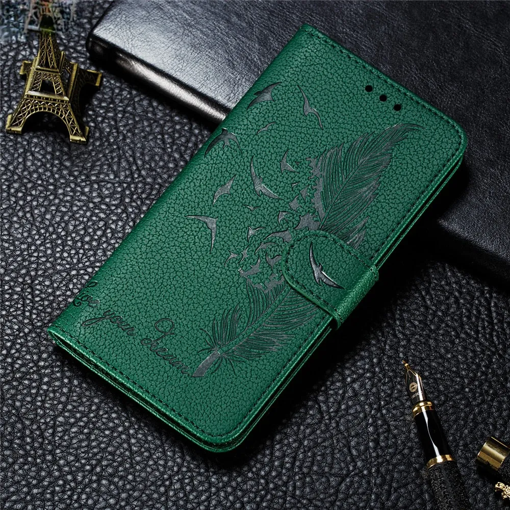 Anymob Samsung Black Flip Case Leather Wallet Phone Cover Protection
