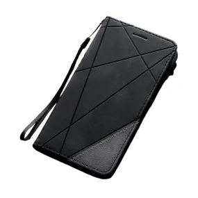 Anymob Samsung Black Flip Wallet Leather Cases Phone Cover Protection