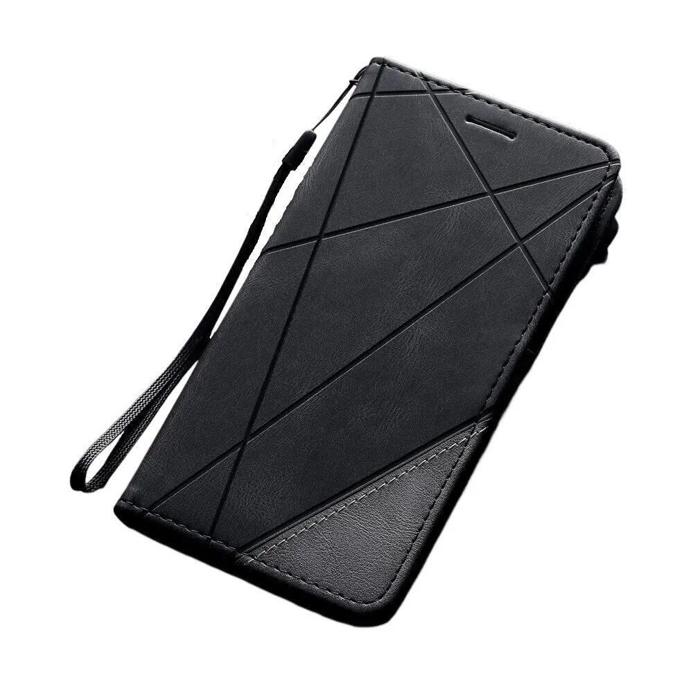 Anymob Samsung Black Flip Wallet Leather Cases Phone Cover Protection