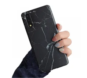 Anymob Samsung Black Marble Flower Case Back Cover Art Leaf Silicone Phone Protection