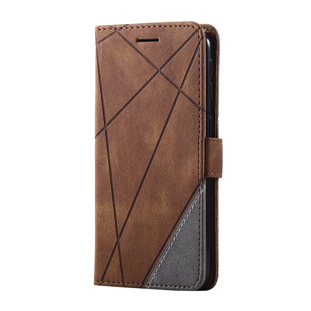Anymob Samsung Brown Flip Wallet Leather Cases Phone Cover Protection