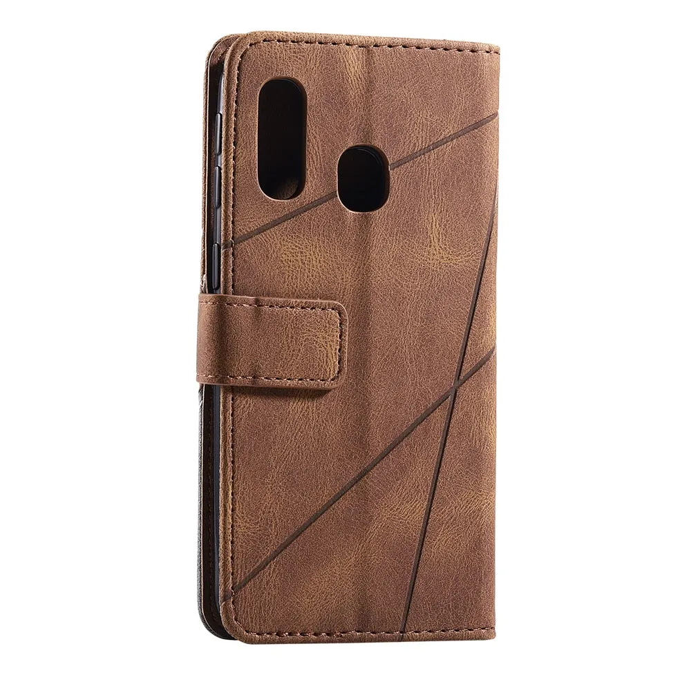 Anymob Samsung Brown Flip Wallet Leather Cases Phone Cover Protection